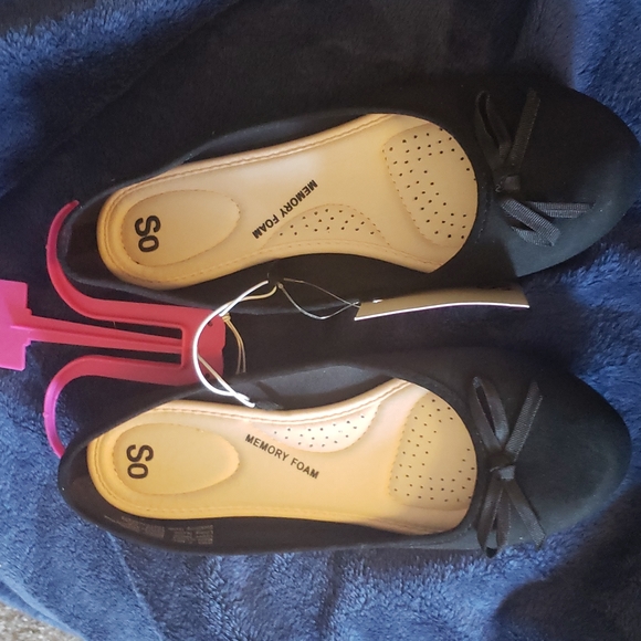 So Black memory foam ballet flats 7